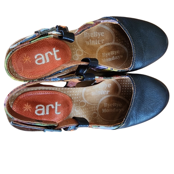 The Art Company 39 orange heel print leather shoes made in Spain EUC 8 8.5 9 - Picture 2 of 13